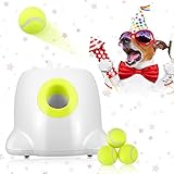 GJCrafts Automatischer Ballwerfer 3 Wurfabstandseinstellungen Interaktive Tennisballwurfmaschine für Hunde-IQ-Training und Unterhaltung (3 Bälle enthalten)