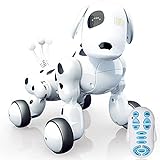 RCTecnic Roboterhund für Kinder Buddy Pet Roboter Ferngesteuert Hund Interaktiv, Singt, Tanzen und Verfügt über Fernbedienung, Augen mit LED, mit Akku und USB-Ladegerät, Roboter Kinder Spielzeug Hund